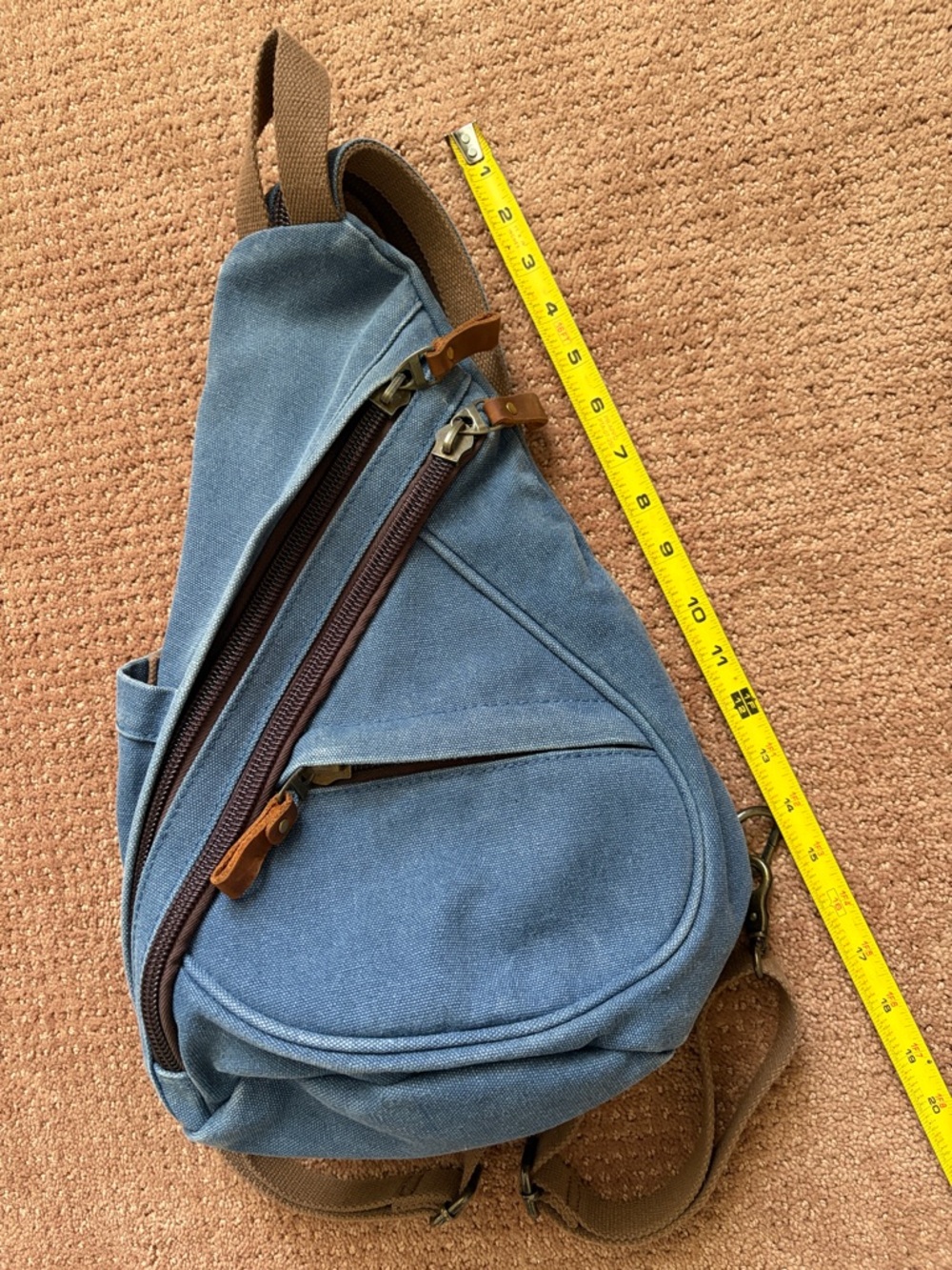 Denim Sling Backpack Bag - Picture 6 of 8